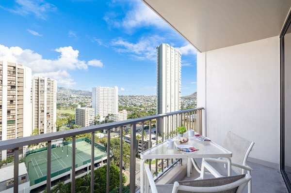 Balcony with mountain view