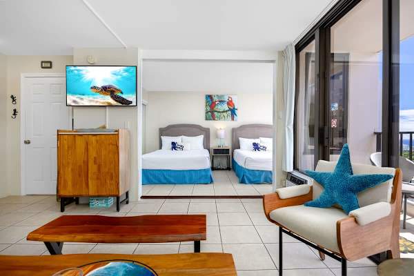 Enjoy watching your favorite TV shows on our 48" smart TV in the living area, or relax in your bedroom with 2 queen beds.