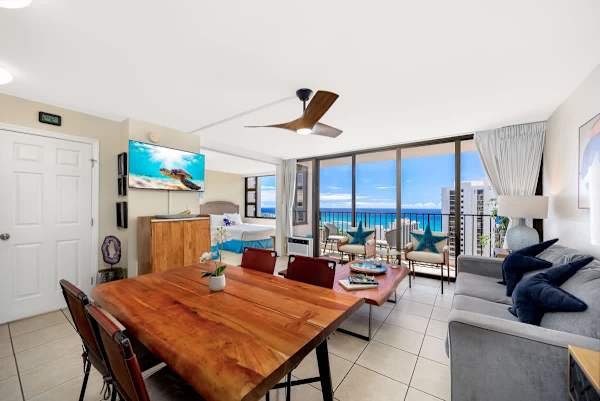 Settle in for a delicious meal, lounge in the comfortable living room, and watch the waves roll in.