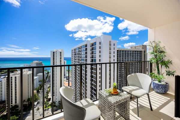 Elevate your island experience! Enjoy sunny skies and panoramic ocean and city views from your relaxing, private outdoor space.