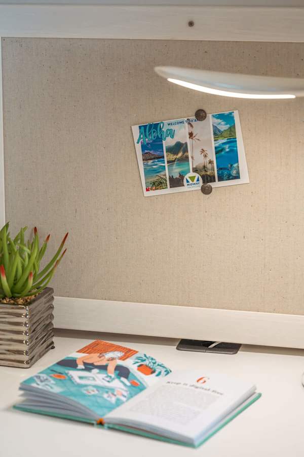 Dedicated workspace in the living area