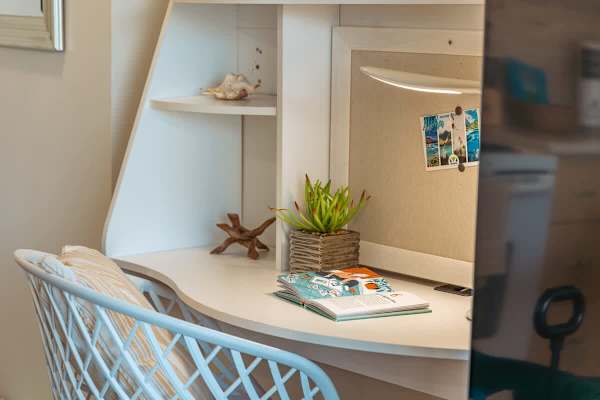 Dedicated workspace in the living area