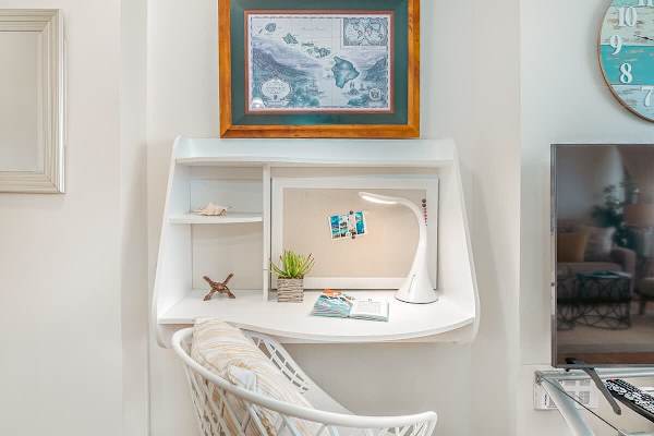 Dedicated workspace in the living area