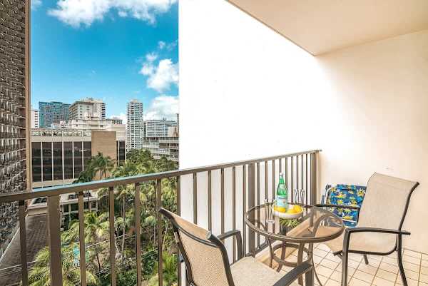 Your balcony has a table and 2 chairs.