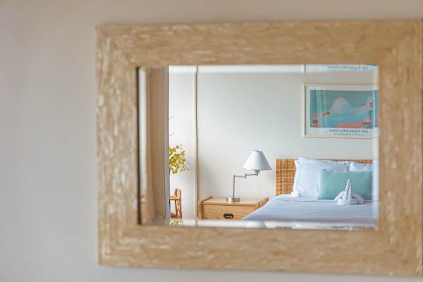 Wall mirror in the living room.