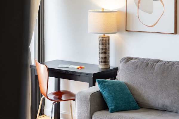 Small desk in the living area