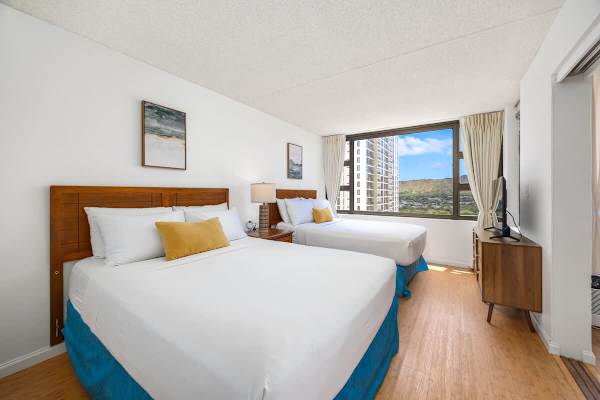 Relax in the bedroom with queen-sized and full-sized beds