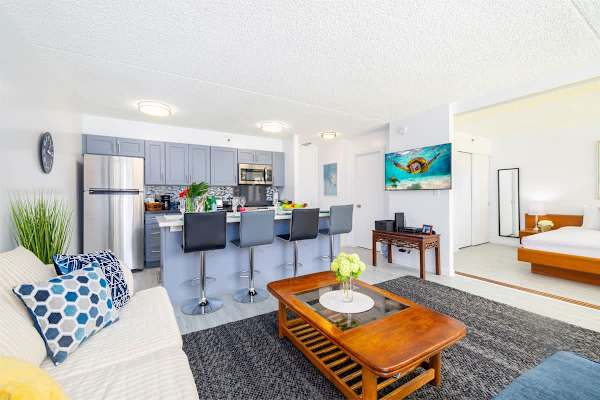 Living room with cable TV