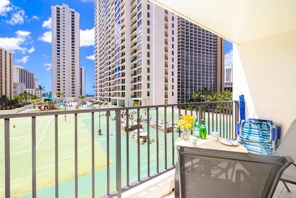 Balcony with patio furniture