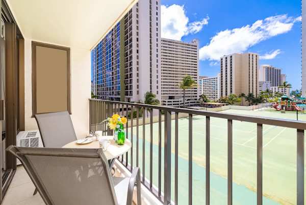 Balcony with patio furniture