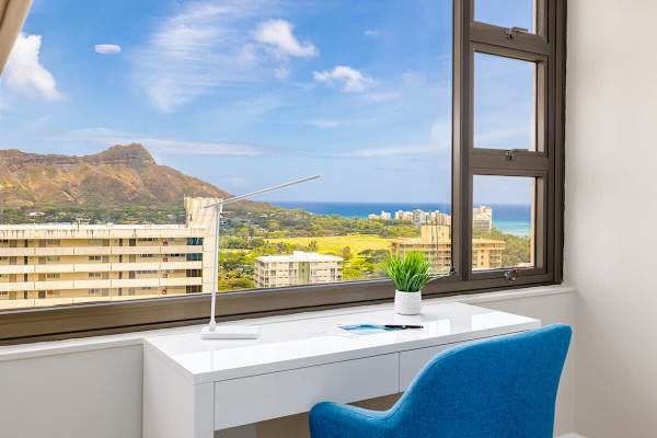 Designate work space. Can you imagine working with that view?