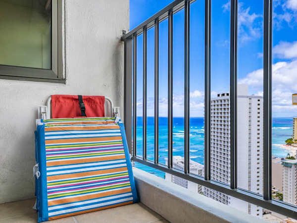 We provide 2 beach chairs that can be carried like a backpack