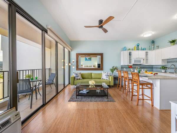 Living room with ceiling fan