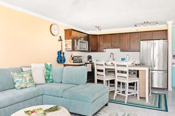 Your living, kitchen, and dining area.