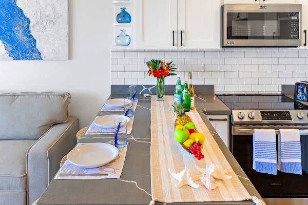Counter top and dining area