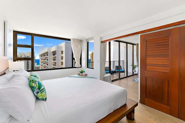 Bedroom with sliding door