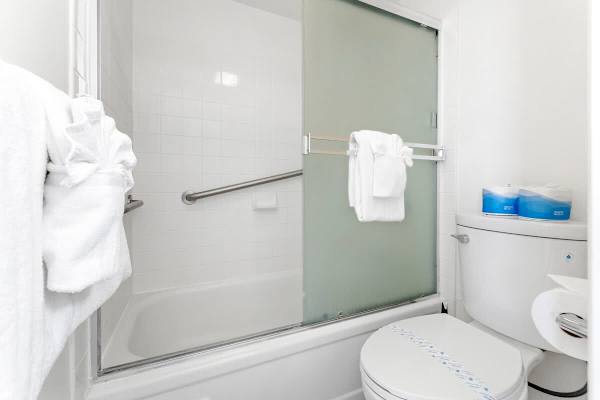 Bathroom with tub and shower combo