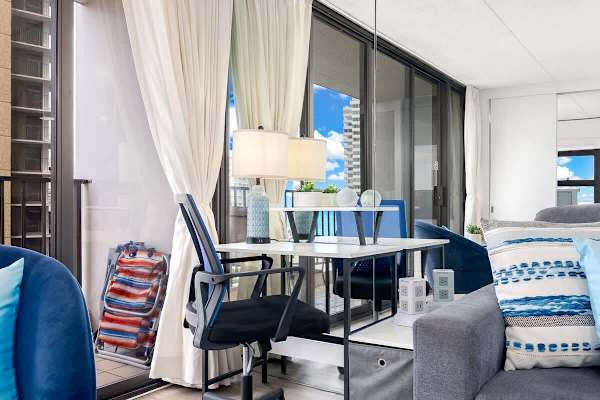 Designated working area in the living room