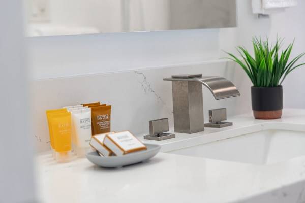 Starter supplies provided in the bathroom