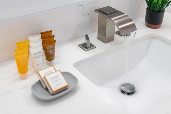 Starter supplies provided in the bathroom