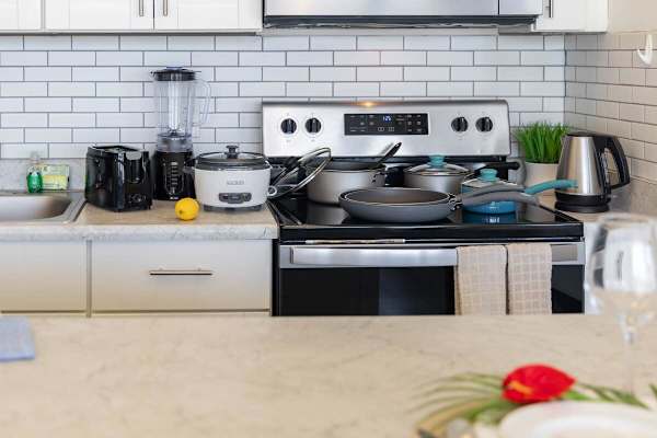 Pots and pans in the kitchen
