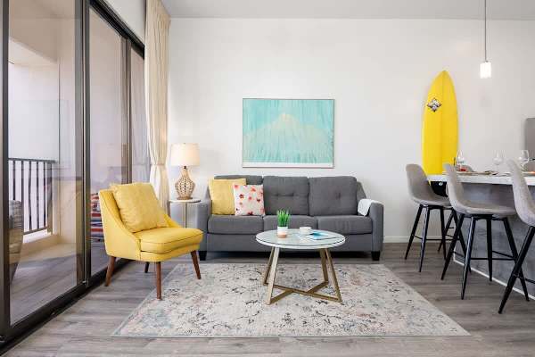 Sleeper sofa in the living area