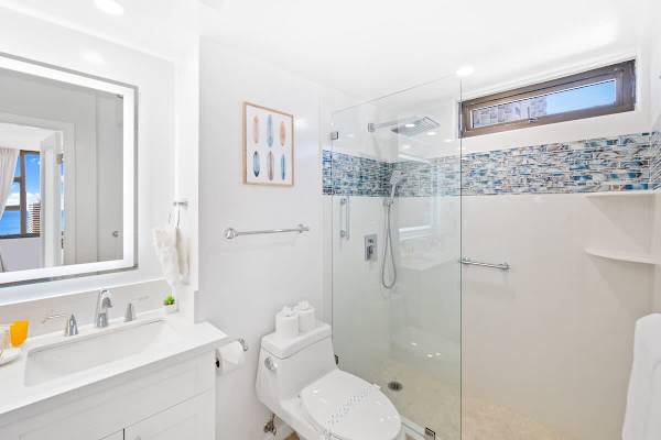 Full bathroom with walk-in shower!