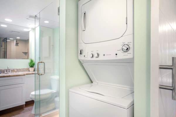 For your laundry needs, you have your own washing machine and dryer.
