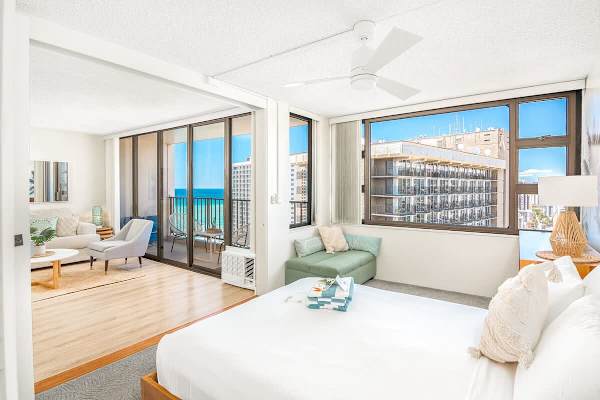 Enjoy the views from your bedroom windows left and right sides.