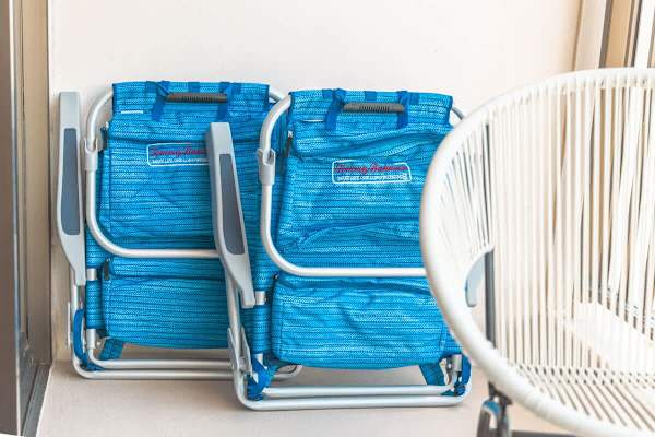 We provide 2 beach chairs.