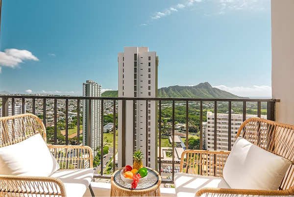 Have your morning coffee on your private balcony with stunning diamond head and ocean views!