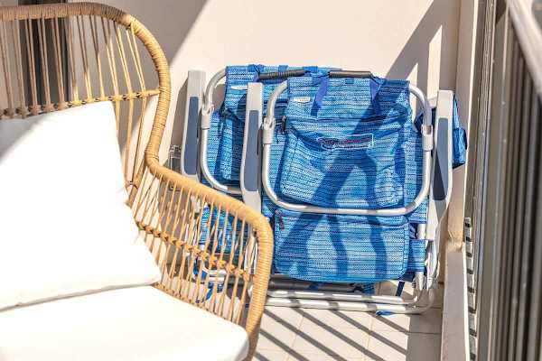 We provide 2 beach chairs.