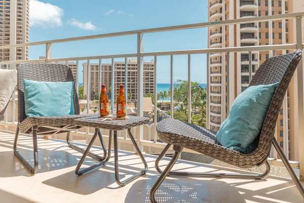 Enjoy a bottle of wine or beer on your balcony with patio sets with your family.