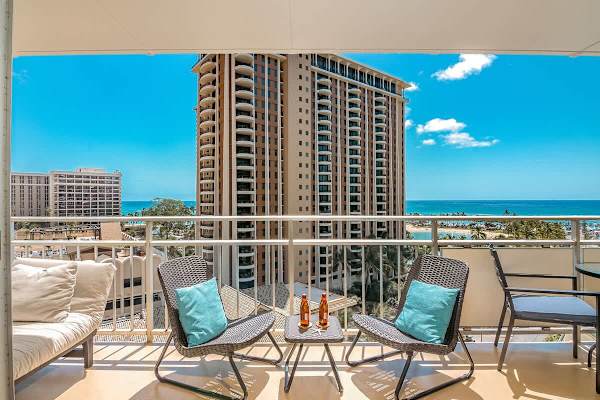 Beautiful lagoon and ocean view from your private lanai balcony.