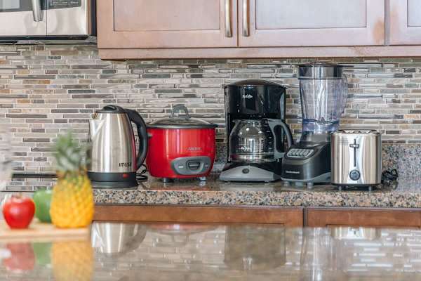 Full-size appliances are available in the kitchen.