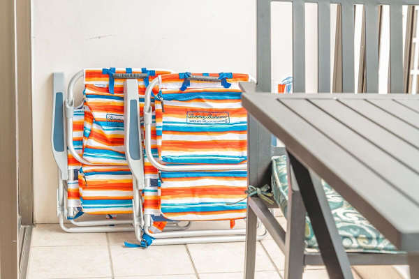 We provide 2 beach chairs.