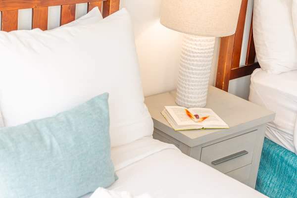 Nightstand in the bedroom.