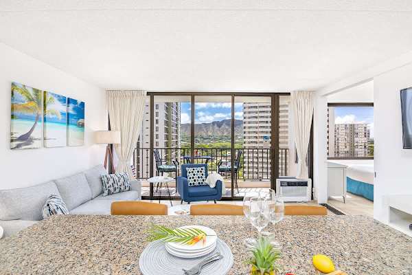 Enjoy shared meals in your dining area with a beautiful mountain view.