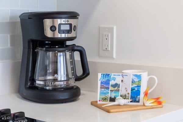 Start your morning right with a fresh cup of coffee, brewed conveniently right in your home.