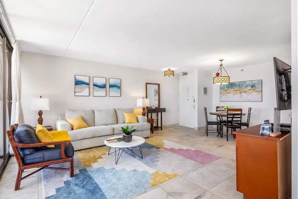 Your living room has a pull-out sleeper sofa for additional bed.