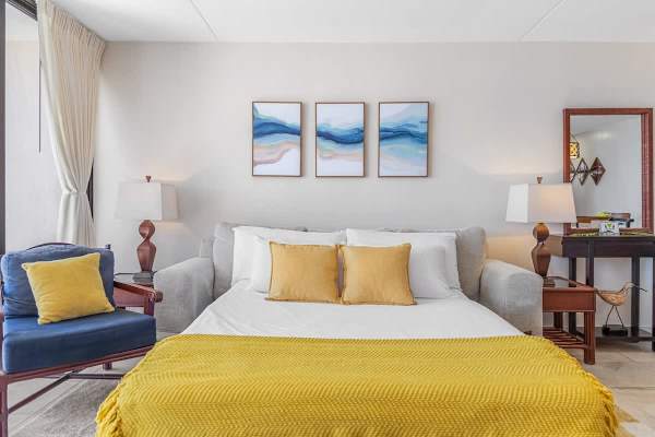 Your living room has a pull-out sleeper sofa for additional bed.
