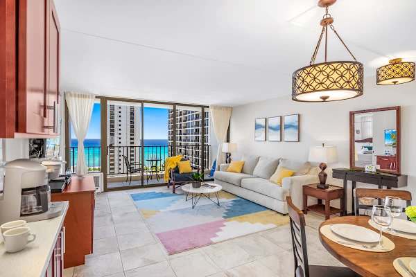 An overview of your beautiful condo with a stunning ocean view.