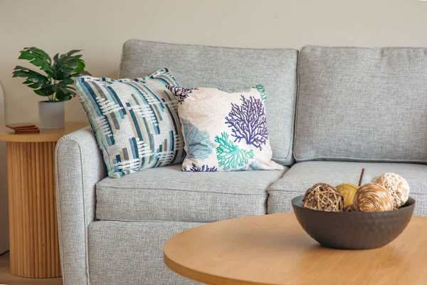 Pull-out sleeper sofa.