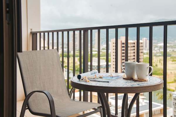 Have coffee or wine on your balcony with beautiful city and mountain views.