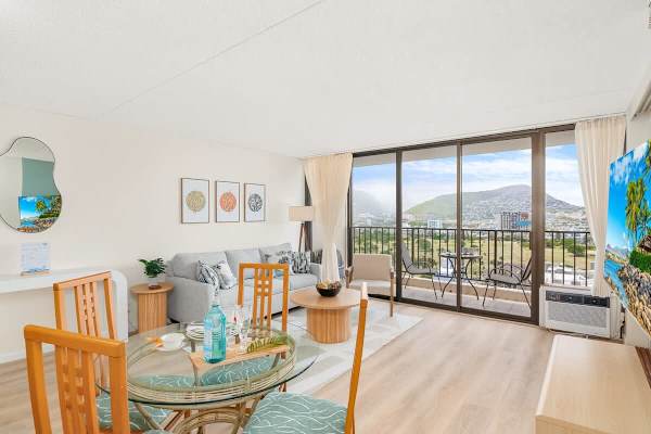 Your dining area is perfect for shared meals with a dining table and 4 chairs. Plus, a mountain view!