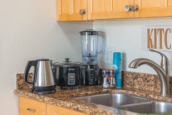 Kitchen equipped with full-size appliances for your culinary needs.