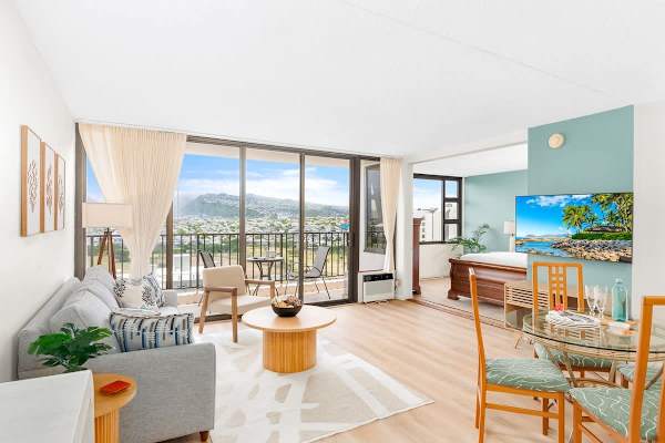 Have a relaxing stay in this condo with beautiful mountain and city views, from your kitchen, living room, bedroom, and balcony!