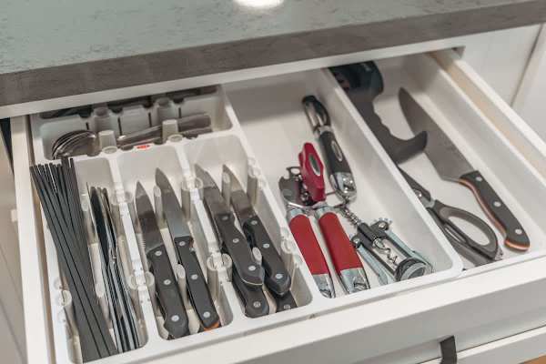 Kitchen utensils are provided for your culinary needs.