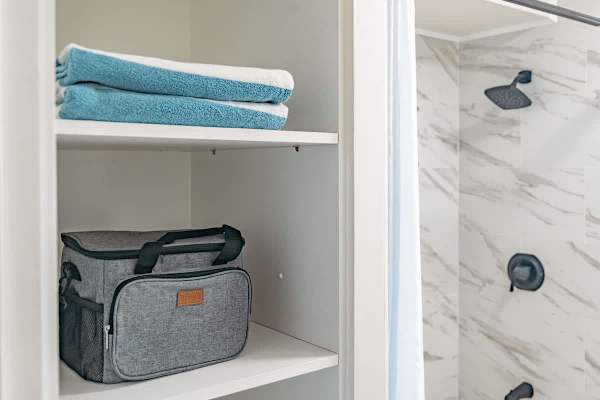 Cabinets with towels