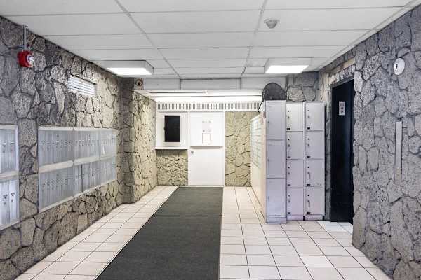 The lobby and elevator area.